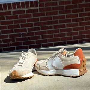 New Balance Beige and Orange Sneakers